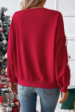 Load image into Gallery viewer, Fiery Red Sweet Bowknot Round Neck Sweatshirt