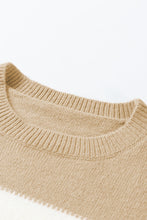 Load image into Gallery viewer, Dusty Pink Color Block Lantern Sleeve Drop Shoulder Sweater