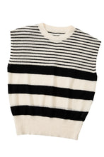 Load image into Gallery viewer, Black White Striped Sleeveless Knit Top