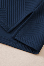 Load image into Gallery viewer, Sail Blue Solid Textured Collared V Neck Top and Wide Leg Pants Set