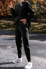 Load image into Gallery viewer, Black Solid Color High Low Pullover and Skinny Pants Set