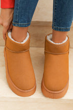 Load image into Gallery viewer, Chestnut Faux Fur Lined Suede Ankle Snow Boots
