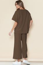 Load image into Gallery viewer, Gray Textured Loose Fit T Shirt & Drawstring Pants Set