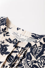 Load image into Gallery viewer, Black Boho Floral Pleated V Neck Lantern Sleeve Shirt