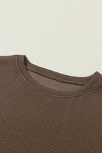 Load image into Gallery viewer, Gray Textured Loose Fit T Shirt & Drawstring Pants Set