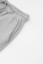 Load image into Gallery viewer, Gray Textured Loose Fit T Shirt & Drawstring Pants Set