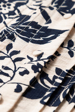 Load image into Gallery viewer, Black Boho Floral Pleated V Neck Lantern Sleeve Shirt