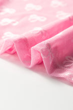 Load image into Gallery viewer, White Bow Pattern Long Sleeve Slim Fit Mesh Top