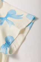 Load image into Gallery viewer, Yellow Bow Printed Short Sleeve Shirt Shorts Pajama Set