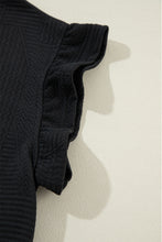 Load image into Gallery viewer, Dark Green Textured Ruffle Summer Top and Drawstring Pants Set