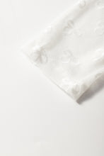 Load image into Gallery viewer, White Bow Pattern Long Sleeve Slim Fit Mesh Top