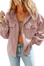 Load image into Gallery viewer, Green Flap Pockets Bishop Sleeve Zip Up Hoodie Jacket