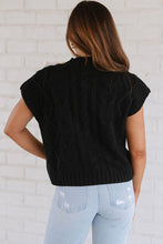 Load image into Gallery viewer, Black Satin Bowknot Cable Knit Top