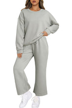 Load image into Gallery viewer, Dark Khaki Textured Loose Slouchy Long Sleeve Top and Pants Set