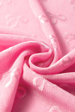 Load image into Gallery viewer, White Bow Pattern Long Sleeve Slim Fit Mesh Top