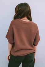 Load image into Gallery viewer, Coffee Mock Neck Short Batwing Sleeve Sweater