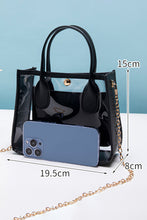Load image into Gallery viewer, Black PVC PU Leather Chain Strap Clear Shoulder Bag