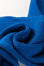 Load image into Gallery viewer, Dark Blue Solid Ribbed Knit Sheath Sleeveless Midi Sweater Dress