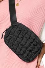 Load image into Gallery viewer, White Quilted Puffer Belt Zipper Crossbody Bags