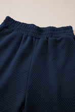 Load image into Gallery viewer, Sail Blue Solid Textured Collared V Neck Top and Wide Leg Pants Set