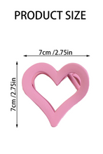 Load image into Gallery viewer, Black Simple Frosted Heart Shaped Hair Claw Clip