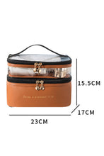 Load image into Gallery viewer, Pink Waterproof PVC Double Layer Cosmetic Bag