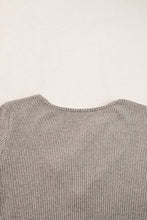 Load image into Gallery viewer, Pale Khaki Button Strappy V Neck Plain Ribbed Tee