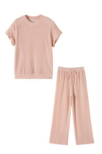 Load image into Gallery viewer, Wild Wind Solid Corded Short Sleeve T Shirt and Wide Leg Pants Set