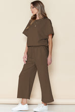 Load image into Gallery viewer, Gray Textured Loose Fit T Shirt & Drawstring Pants Set