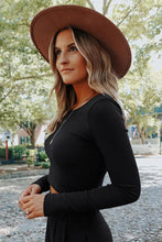 Load image into Gallery viewer, Black Solid Color Ribbed Crop Top Long Pants Set