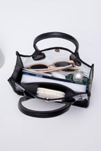 Load image into Gallery viewer, Black PVC PU Leather Chain Strap Clear Shoulder Bag