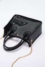Load image into Gallery viewer, Black PVC PU Leather Chain Strap Clear Shoulder Bag