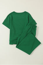 Load image into Gallery viewer, Gray Textured Loose Fit T Shirt & Drawstring Pants Set