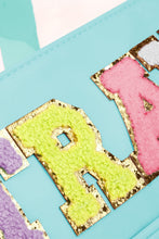 Load image into Gallery viewer, Black TRAVEL Chenille Letter Clear PVC Makeup Bag