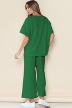 Load image into Gallery viewer, Gray Textured Loose Fit T Shirt & Drawstring Pants Set
