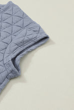 Load image into Gallery viewer, Blue Quilted Textured Short Sleeve Top and Wide Leg Pants Set