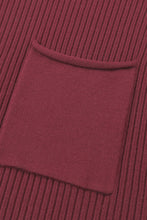 Load image into Gallery viewer, Pink Patch Pocket Ribbed Knit Short Sleeve Sweater