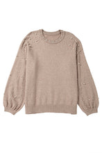 Load image into Gallery viewer, Smoke Gray Plus Size Pearl Pullover Sweater