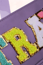 Load image into Gallery viewer, Black TRAVEL Chenille Letter Clear PVC Makeup Bag