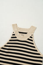 Load image into Gallery viewer, Black Stripe Crew Neck Slim Fit Sweater Vest