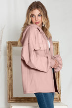 Load image into Gallery viewer, Green Flap Pockets Bishop Sleeve Zip Up Hoodie Jacket