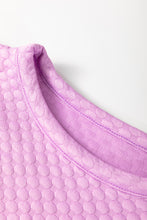 Load image into Gallery viewer, White Solid Textured O Neck Puff Sleeve Blouse