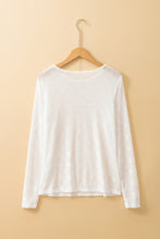 Load image into Gallery viewer, White Bow Pattern Long Sleeve Slim Fit Mesh Top