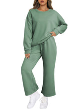 Load image into Gallery viewer, Dark Khaki Textured Loose Slouchy Long Sleeve Top and Pants Set