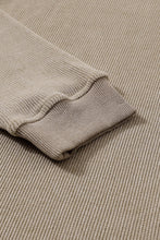 Load image into Gallery viewer, Pink Solid Ribbed Round Neck Pullover Sweatshirt