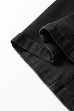 Load image into Gallery viewer, Black Button Fly Side Split High Waist Denim Midi Skirt