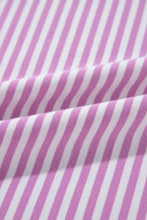 Load image into Gallery viewer, Khaki Stripe Patchwork Bracelet Sleeve Plus Size T Shirt