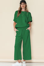 Load image into Gallery viewer, Gray Textured Loose Fit T Shirt & Drawstring Pants Set