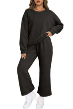 Load image into Gallery viewer, Dark Khaki Textured Loose Slouchy Long Sleeve Top and Pants Set