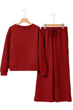 Load image into Gallery viewer, Dark Khaki Textured Loose Slouchy Long Sleeve Top and Pants Set